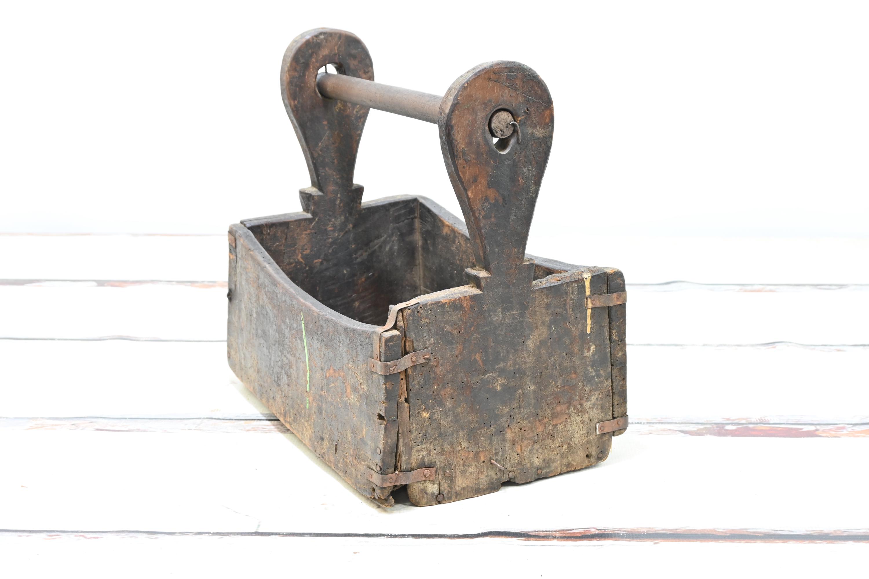 Rare . Primitive Antique 1800s Handmade Wood Tote - Etsy 日本