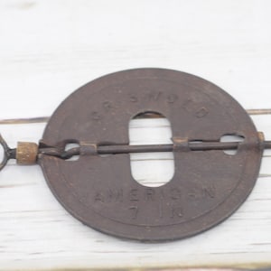 Antique . Griswold Stove Pipe Damper 7&quot; Reversible Steel Spindle