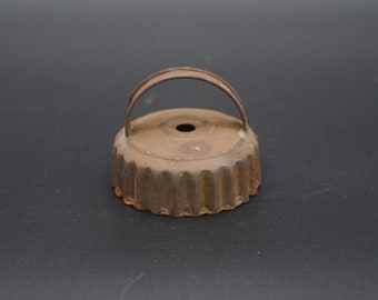 Antique/Vintage . Tin Strapped Fluted Scalloped Biscuit Cookie Cutter Marked #3