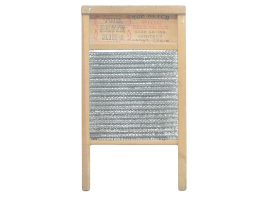 Vintage Zinc Wood Silver King Washboard National Washboard Co No