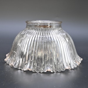 Vintage . 7.25&quot; Holophane Glass Industrial Style Light Shade Fixture