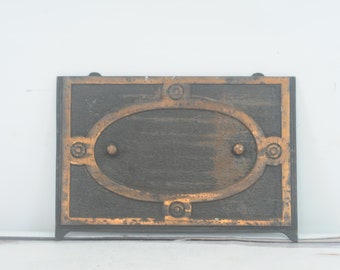 Antiguo. Hierro fundido Salvage Rejilla Panel frontal Inserte chimenea Salvage Victorian Architectural Salvage #935-1 +