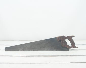 Vintage 26" Henry Disston D-42 Victory Hand Saw Straight, Sharp 8TPI Crosscut 26" Saw USA