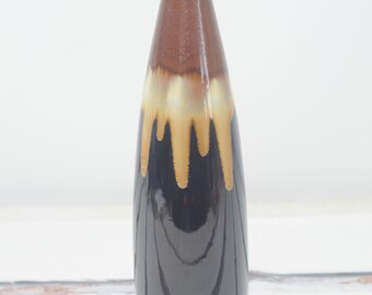 ドリップスタイル陶器花瓶 ヴィンテージ アジアン スタイル 陶器 花瓶 ドリップ グレーズ 装飾