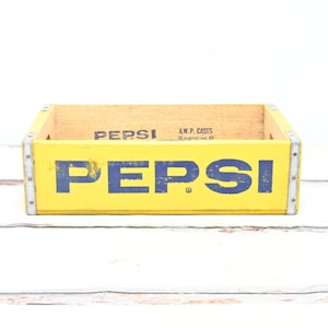 Vintage . 1983  Pepsi Cola Beverage Wood Crate Soda Pop Wood Box Newport ARK.