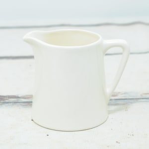 Vintage . White Ironstone or Ceramic? Pottery Stoneware Pitcher, Milk Pitcher