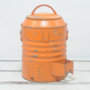 Vintage . Water Cooler Jug Ice Chest 3 Gallon Galvanized and Stainless Steel Water Jug