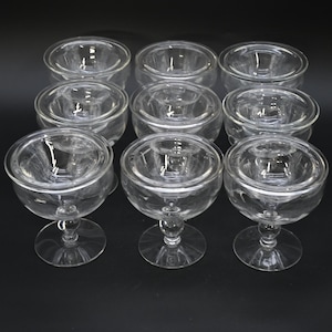 Vintage Set Mit 9 Seltenen Optic Panel Shrimps Seafood Cocktailglas Icers 2 Stück