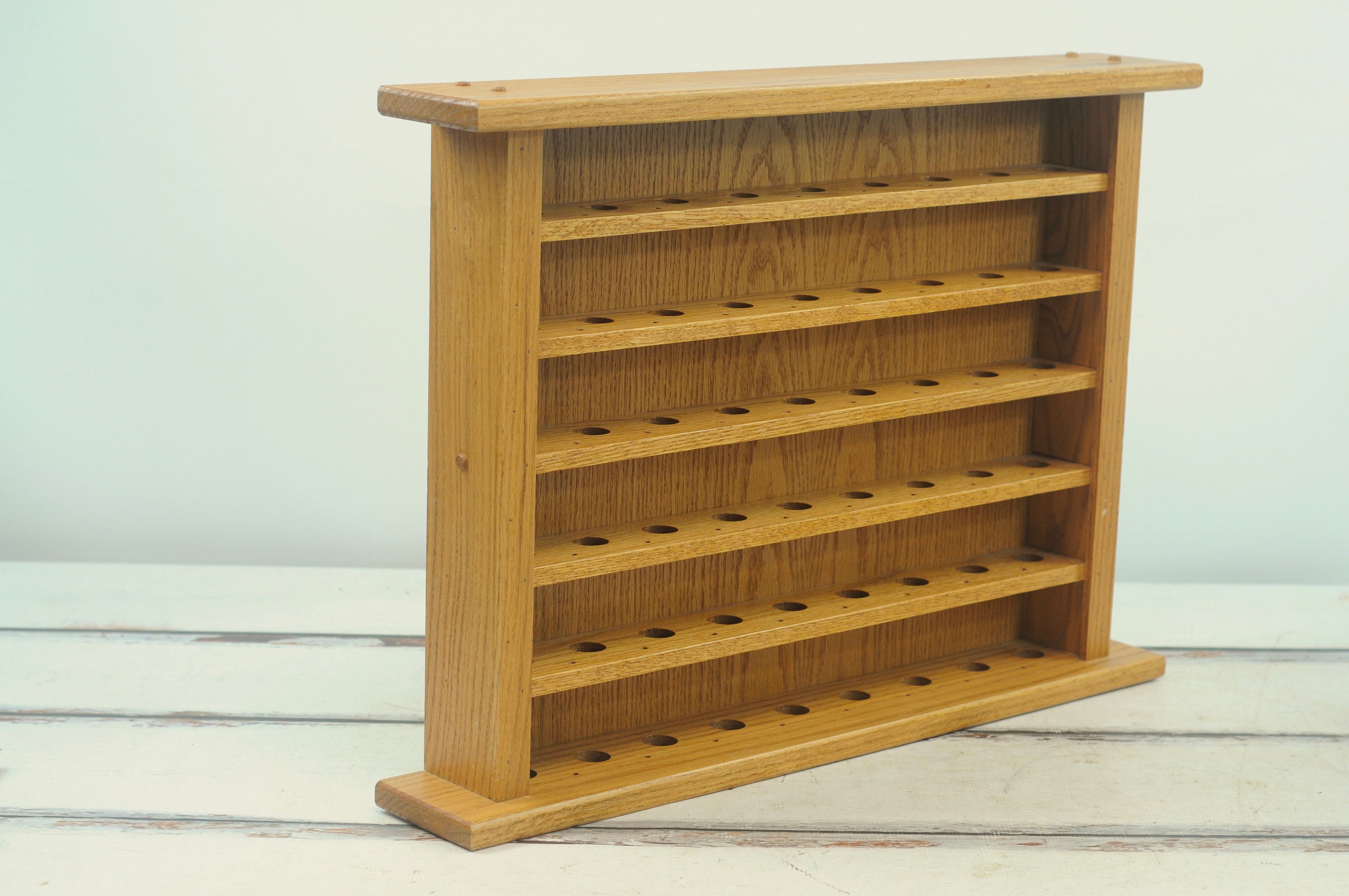 Vintage . Wood 54 Space Golf Ball Display Rack Wall Mount Etsy