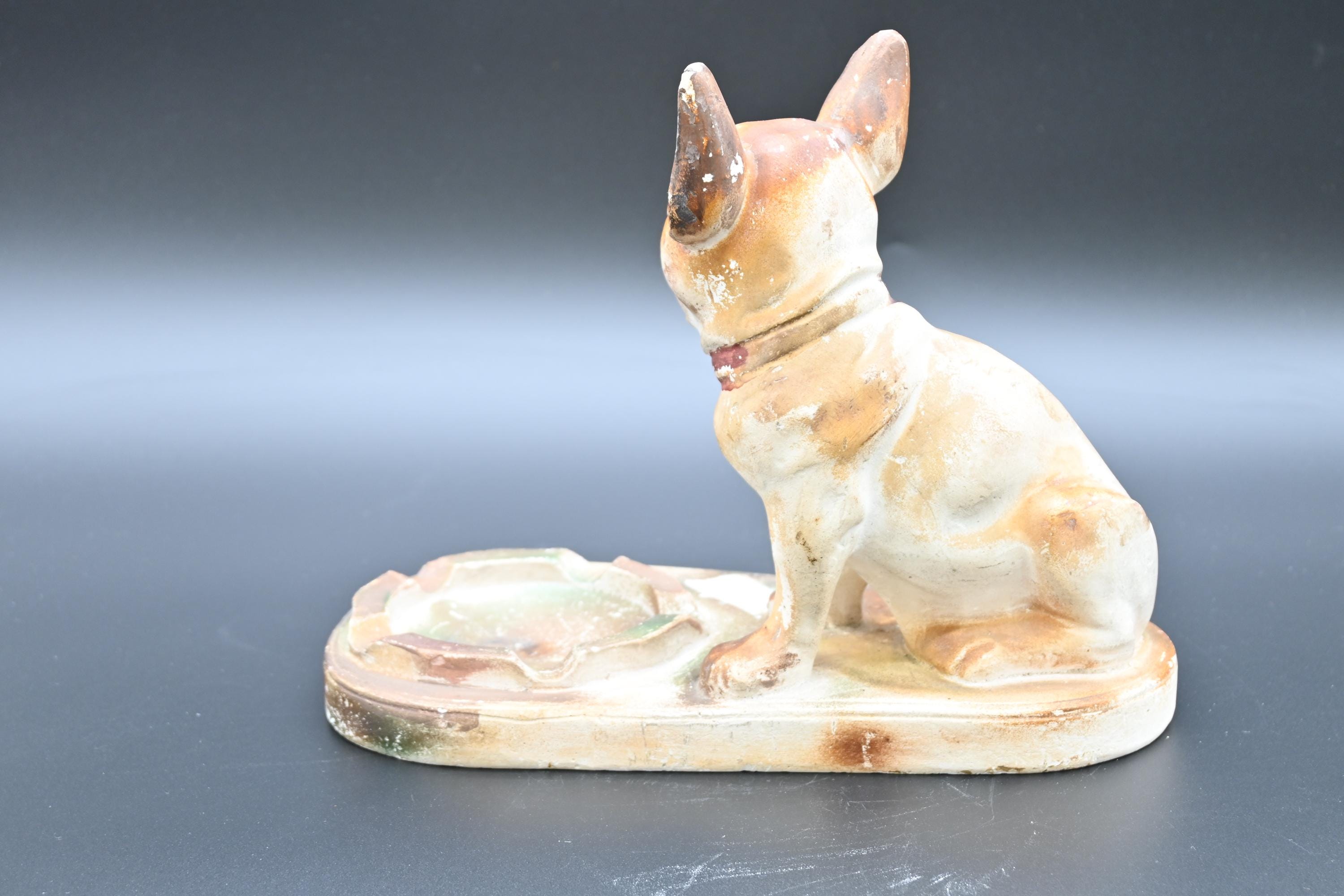 Vintage Carnival Chalkware Dog Carnival Prize Sitting French
