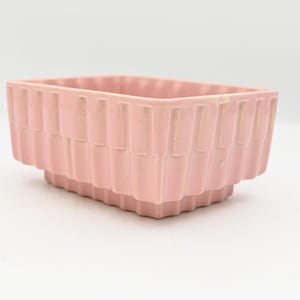 Vintage CP Pottery MidCentury Pink Geometric Rectangular Planter Cookson California