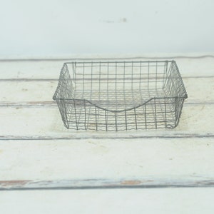 Antique / Vintage Wire Basket In Out Basket Original Feet Wire Letter Tray Office