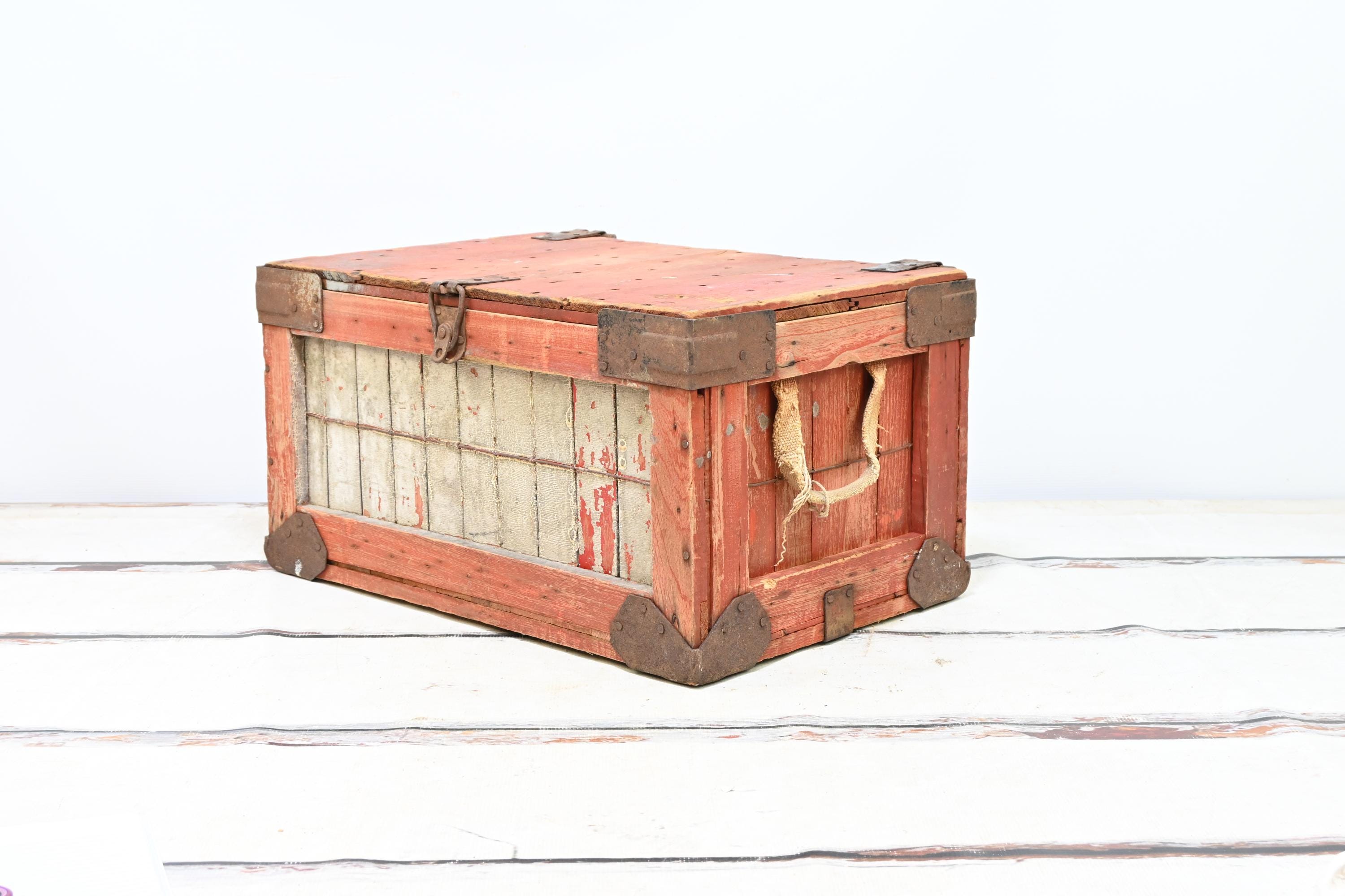 Rare Antique Anderson Basket Co Wooden Crate Box Chest Kroger