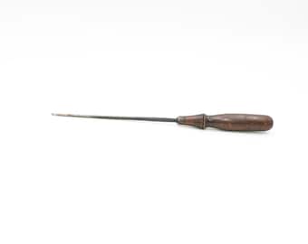 Antique/Vintage 13" Wood Carving Tool Paring Gouge Chisel Handle Curved Cut 3/16"