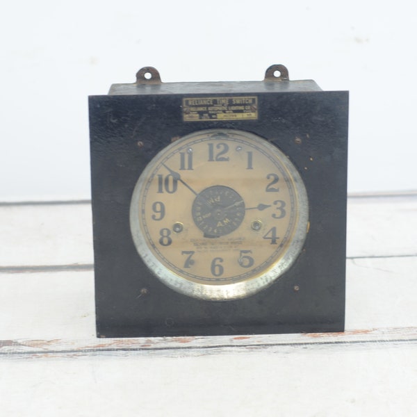 Antique Vintage Reliance Time Switch Clock No. 46399 Type 10 ~ Reliance Automatic Lighting Co Racine Wisc. Clock Light Timer +