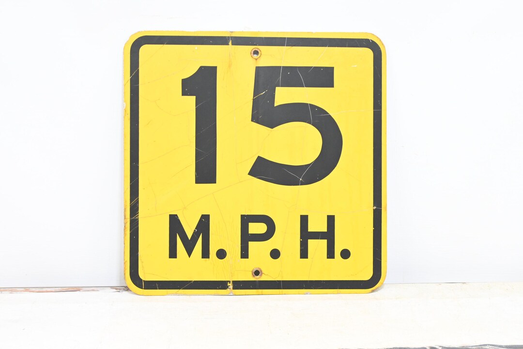 Vintage Speed Limit 15 MPH Street Sign Metal Street Sign Allegany ...