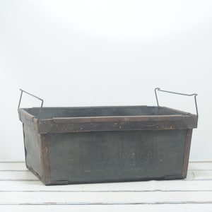 Antique Fiberglass Metal Wood Bin With Handles Box Vulcanized Fibre Shipping Bin