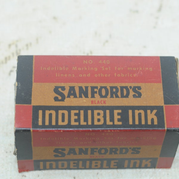 Rare Vintage/Antique No. 440 Indelible Sanford Glass Ink Bottle in Original Box
