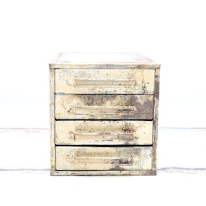 Vintage Small Parts Tool Metal 4 Drawer Cabinet Chest Box Stackable #2