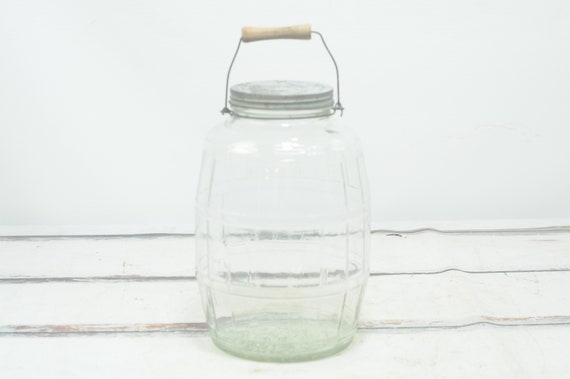 Vintage Duraglas 1 Gallon Glass Jar With Lid, Large Glass Container With Lid  