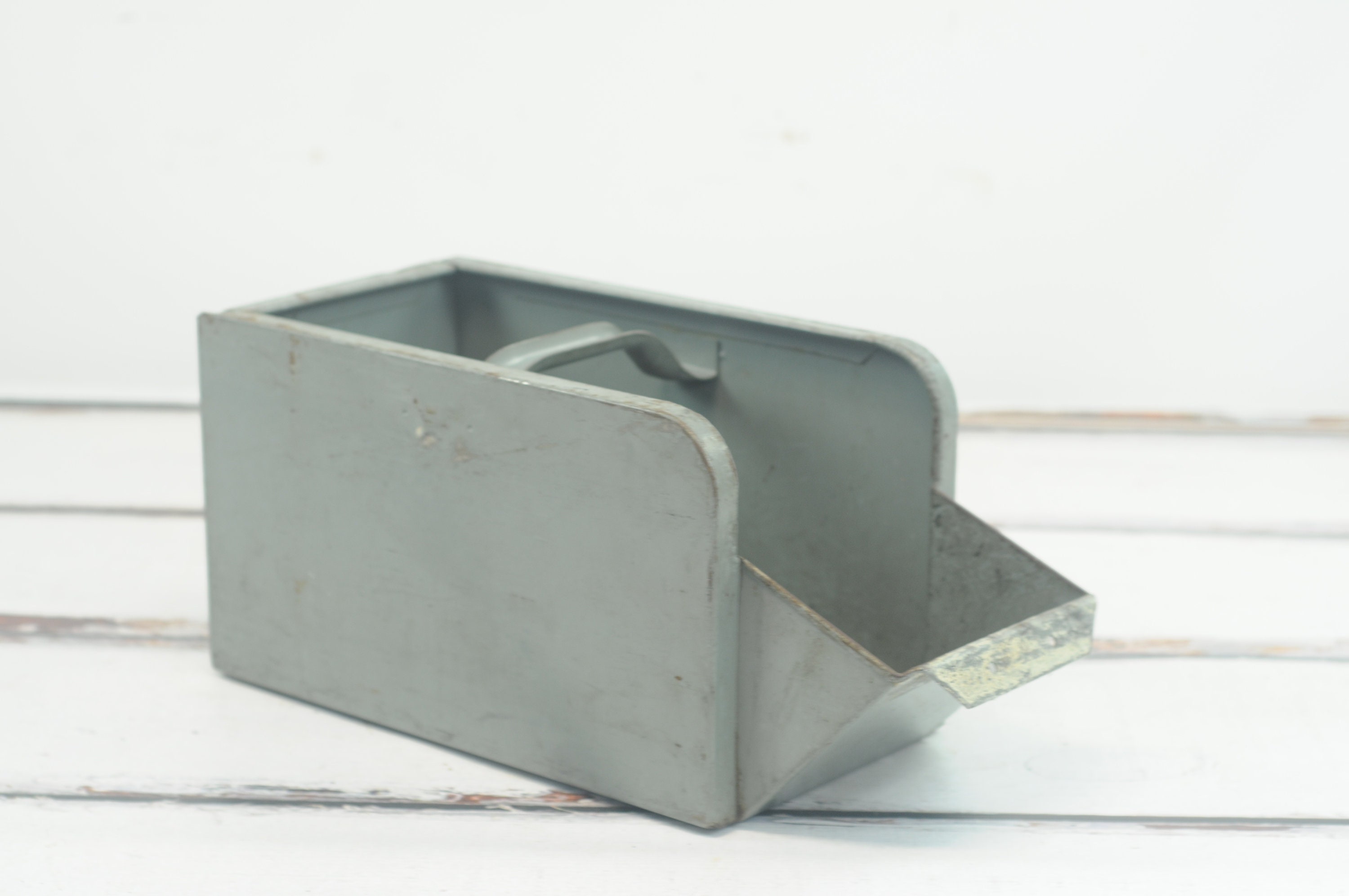 Vintage Bathey Metal Nail Bin Large Vintage Metal Industrial Etsy