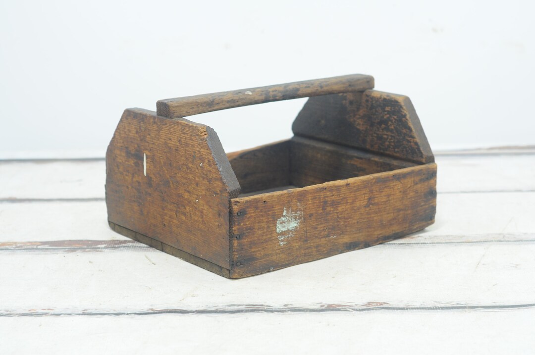 Antique/vintage . Wood Tote Box Crate Wood Boxwith Wood Etsy
