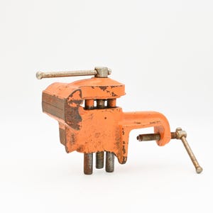 Small Vintage Orange Pony Bench Vise Jewelers Watchmakers Engravers Vise 3&quot;Jaws