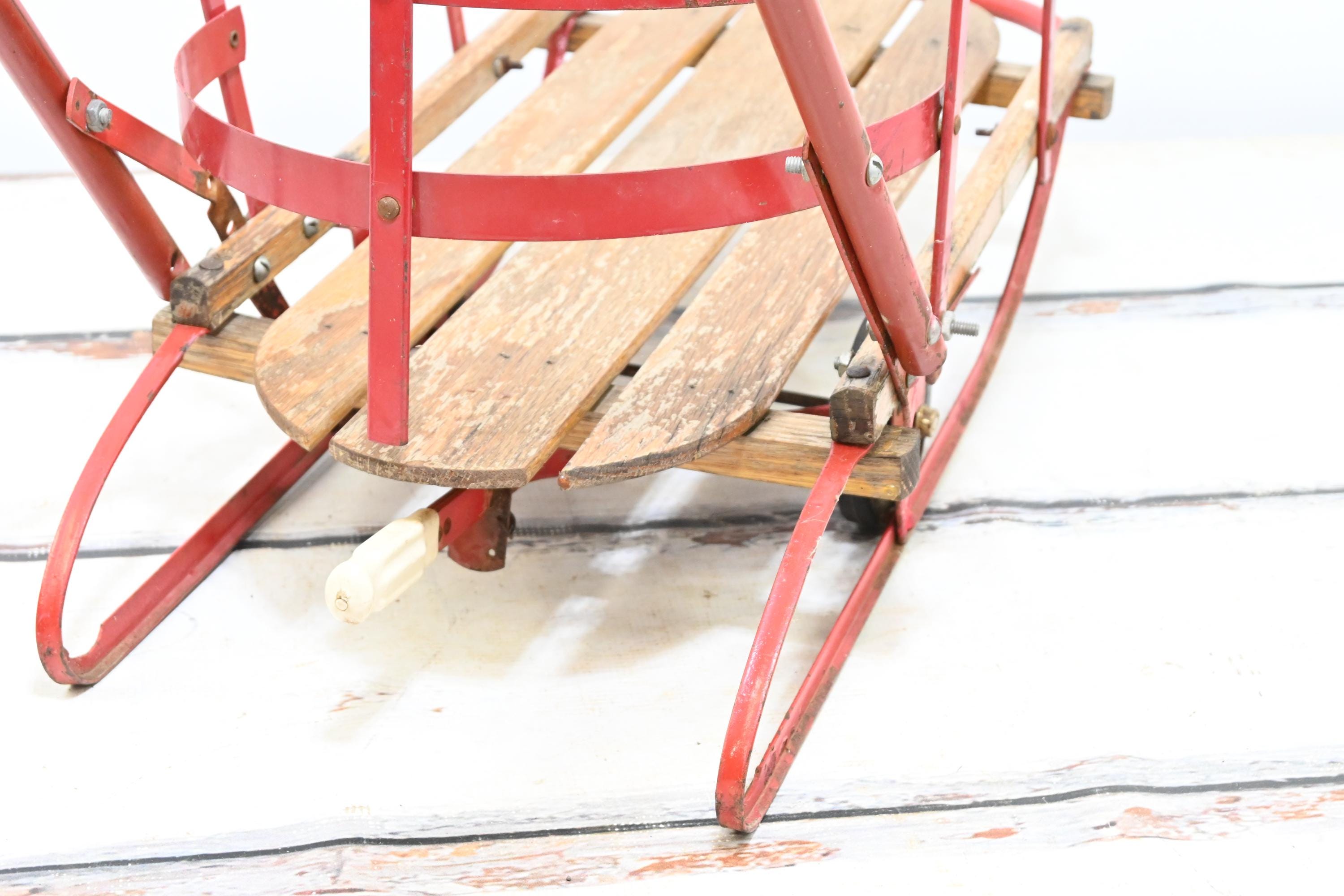 Vintage Flexible Flyer? Sled Wooden Childs Sled Baby Sled With  display picture 1