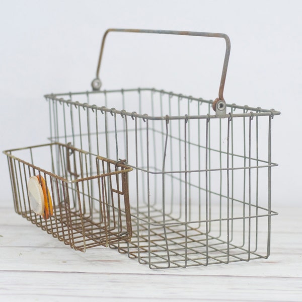 Vintage Wire Bike Basket Metal Shelf Basket Storage Basket Bicycle Basket With Vintage Reflector