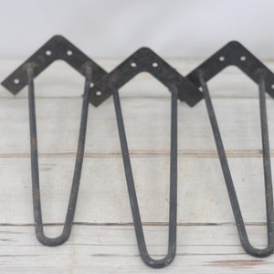 Set . of 3 Vintage MidCentury Hair Pin Legs 15.75&quot; Hair Pin Table Legs
