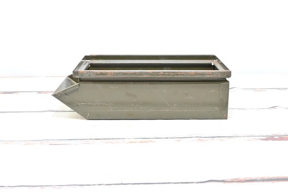 Vintage . Stackbin Metal Box Industrial Stacking Bins Parts Bin