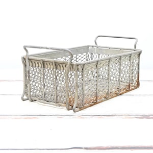 Wire Mesh Basket Industrial Vintage Medium Size Metal industrial Basket Vintage Mesh Basket Steel Decor Industrial Decor 17.25&quot; x 10.25&quot; #2