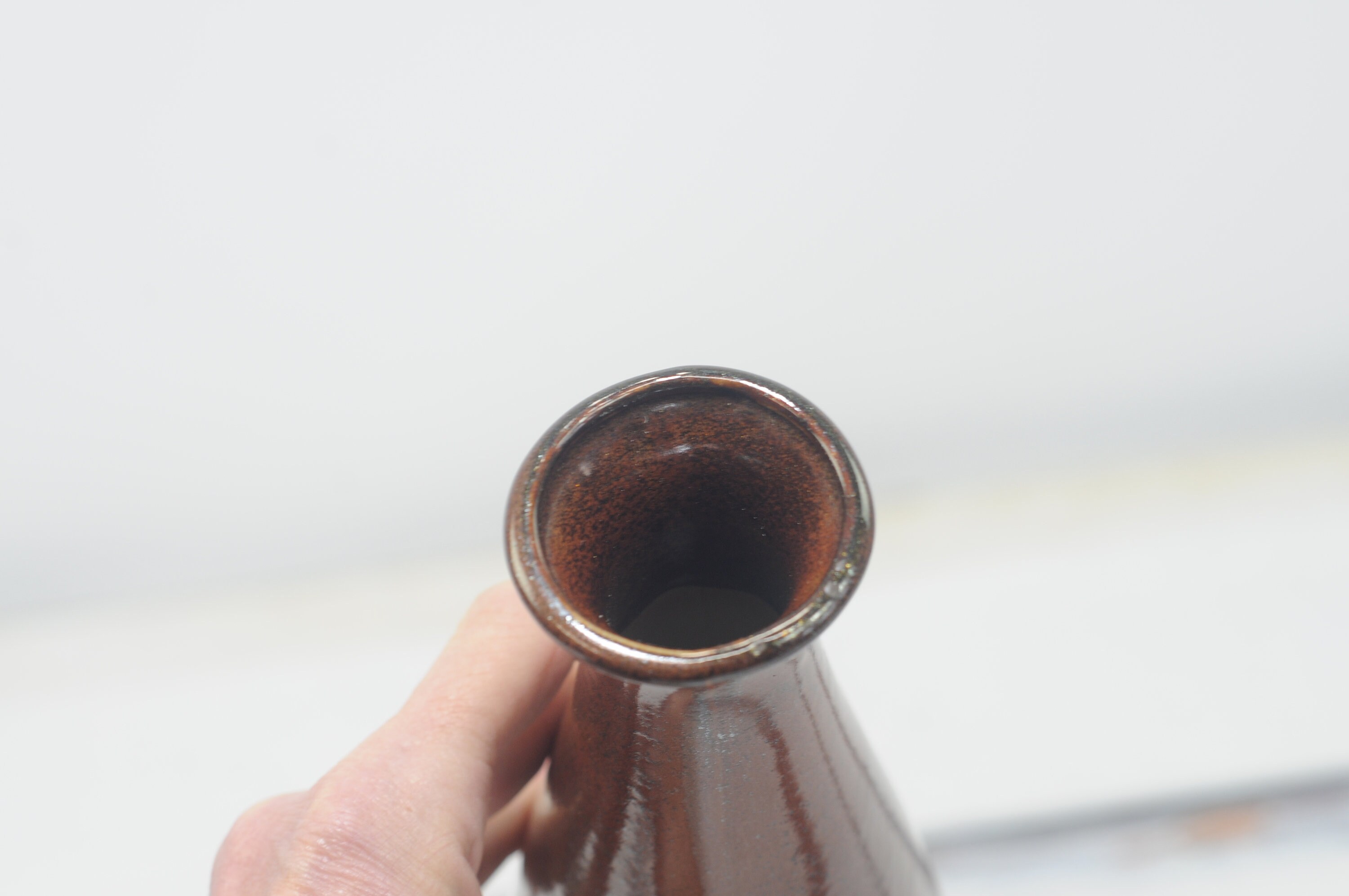 ヴィンテージ アジアン スタイル 陶器 花瓶 ドリップ グレーズ 装飾