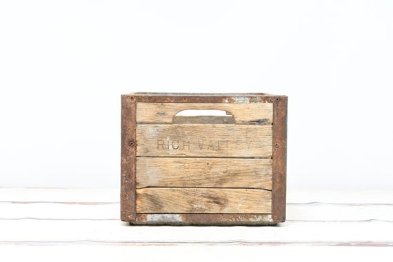 Vintage Rich Valley 1955 Point Pleasant WV Wood Milk Crate Rustic