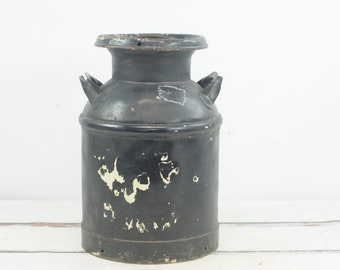 Vintage. Mjölkburk Gräddburk Svart 8 Gallon Rostig Mjölkburk