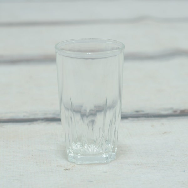 Vintage 1980's Cut Glass Tumbler Juice Glass Water Glass Bathroom Glass Medicine Glass