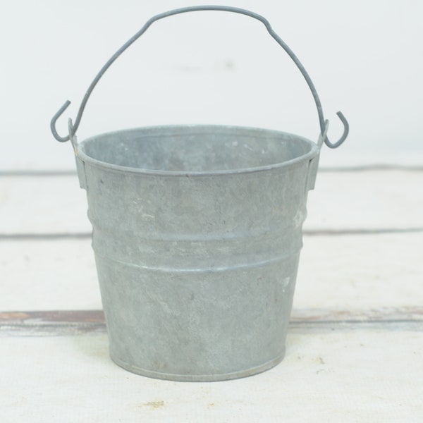 Small Size #4 Vintage Bucket Galvanized Bucket Galvanized Metal Pail Galvanized Pail