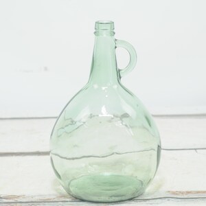Vintage Wonderfully Shaped Empty Wine Bottle Green Glass Vase Accent Decor Barware Decanter