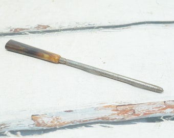 Vintage . Knife Sharpener Marbled Brown Bakelite/Catalin Handle Steel Shaft
