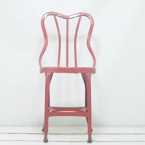 Vintage . 1940&#39;s UHL Toledo Chair Industrial Metal Steampunk Red Chair #1