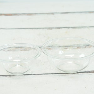 Antiguo . Tazones para mezclar de vidrio transparente Pyrex, 1 cuarto de galón, 7 pulgadas de profundidad, 1 1/2 cuarto de galón # 323 8.5 pulgadas *