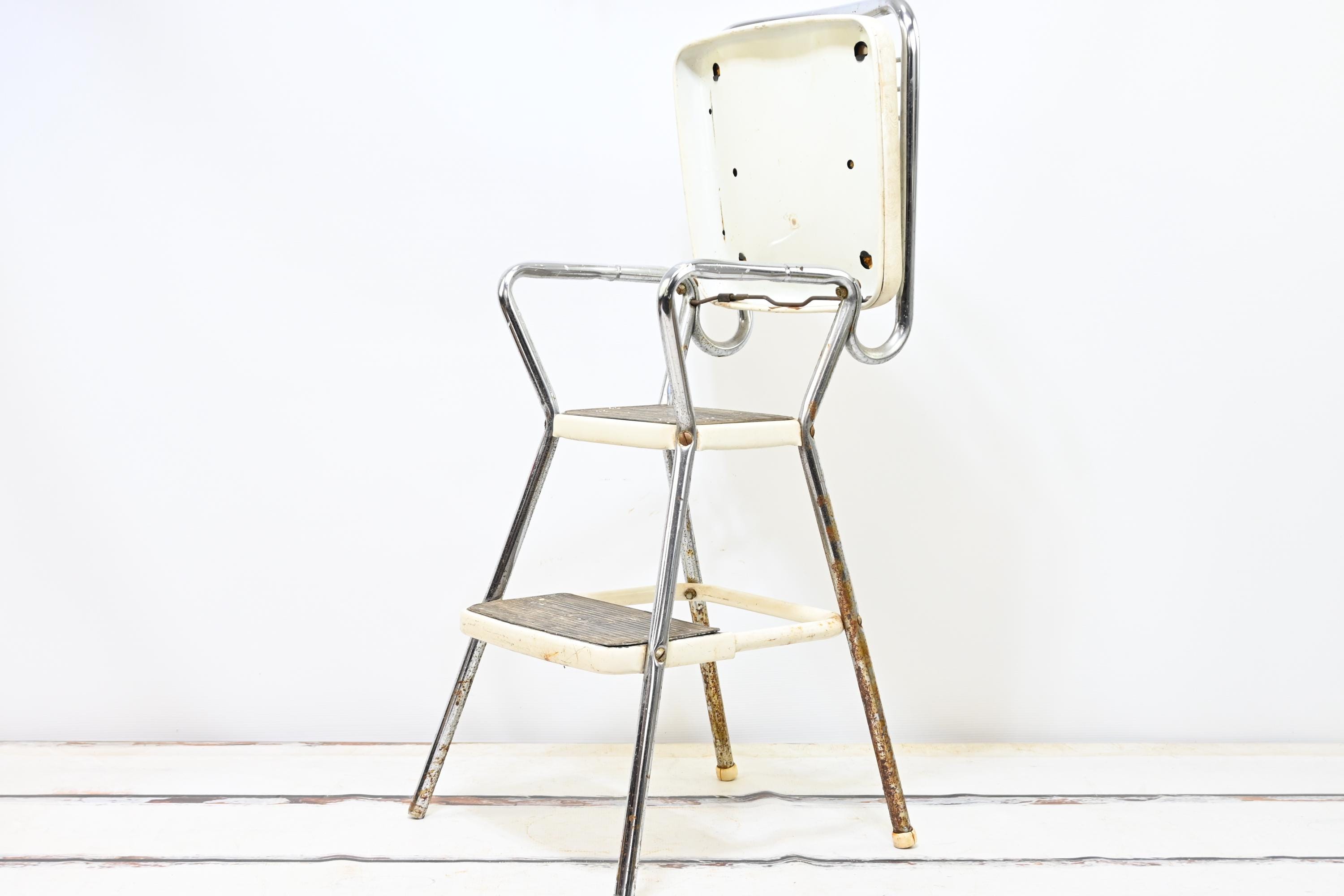 Vintage . Cosco Retro Kitchen Step Stool Flip up Seat Booster 1950s ...