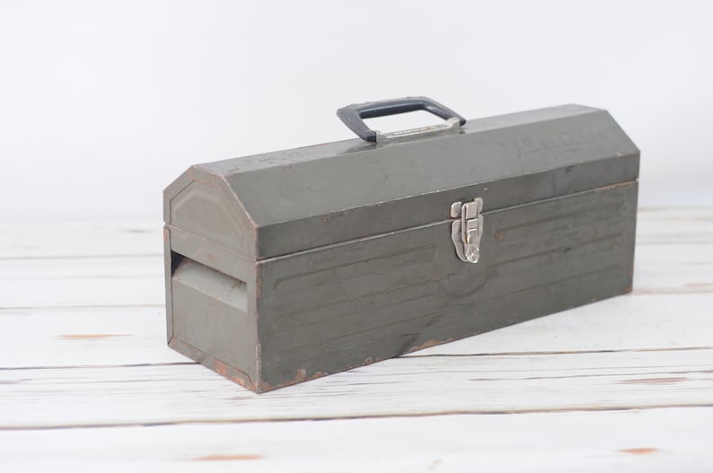 Vintage . 19 Union Tool Box Tool Chest Metal Green Tool Etsy