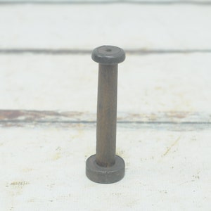 Vintage WOODEN SPOOL With Metal Rings/Rim Factory Salvage Primitive Decor Sewing Room  Decor #2