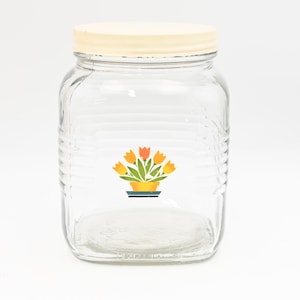 Jahrgang . Depression Era Style Hoosier Klar quadratisches Glas Vorratsglas Vorratsglas # 2