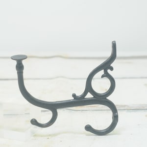 Large . Black Vintage Wall Mount Coat Hat Hooks Hanger Multi Tier
