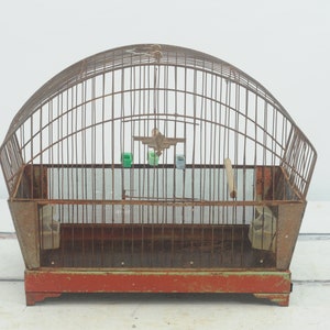 Bird. Cage Vintage Crown Red Birdcage Vintage Bird Cage Fabulous Patina
