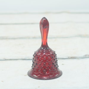 Vintage Fenton Red Hobnail Glass Original Sticker and Clanger Present EXC COND