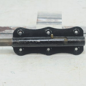 Large Vintage . Security Door Slide Latch 8.25&quot; Barrel Bolt Wrought Steel Door Lock