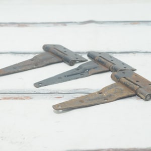 Vintage Set of 3  9.75&quot; &quot;T&quot; Strap Hinges Barn Door, Gate, Door Salvaged Hinges
